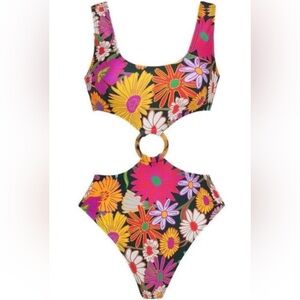 Montce Retro Floral Cutout One Piece Swimsuit